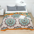 GobekUsa Boho Mandala Cotton Summer Blanket - Double-Sided Soft Throw for Beds, Sofas