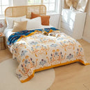 GobekUsa Boho Mandala Cotton Summer Blanket - Double-Sided Soft Throw for Beds, Sofas