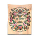 Boho moon flower magic peach tapestry bedroom wall hanging by Decorbites