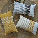 Boho moroccan fringed pillowcase set earthy tones living room decor by Decorbites