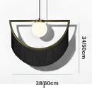 GobekUsa Coloured Tassel Glass Ball Pendant Light for Boho Minimalist Style Bedroom & Restaurant