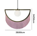 GobekUsa Coloured Tassel Glass Ball Pendant Light for Boho Minimalist Style Bedroom & Restaurant