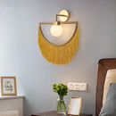 GobekUsa Coloured Tassel Glass Ball Pendant Light for Boho Minimalist Style Bedroom & Restaurant