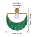 GobekUsa Coloured Tassel Glass Ball Pendant Light for Boho Minimalist Style Bedroom & Restaurant