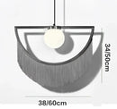 GobekUsa Coloured Tassel Glass Ball Pendant Light for Boho Minimalist Style Bedroom & Restaurant