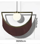 GobekUsa Coloured Tassel Glass Ball Pendant Light for Boho Minimalist Style Bedroom & Restaurant