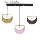 GobekUsa Coloured Tassel Glass Ball Pendant Light for Boho Minimalist Style Bedroom & Restaurant