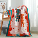 GobekUsa Cotton Bath Towel - Boho Floral Design - Absorbent & Quick Dry - Large Size 80x160cm