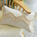Boho nordic tassel beige cotton pillow case bedroom cushion cover by Decorbites