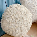 Boho off-white crochet cushion cover living room woven pillow case by Decorbites
