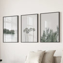 Modern Coastal Wall Art. Ocean Rock, Palms, Tropical Leaf by Wall Art Set