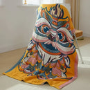 Boho patchwork cotton gauze bath towel bathroom wrap by Decorbites