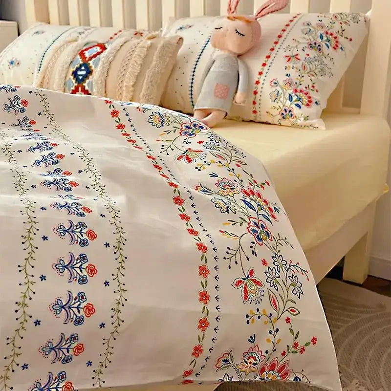 GobekUsa Boho Pattern Printed Cotton Bedding Set for Queen King Bed Linens, photo 3 of 12