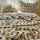 GobekUsa Boho Printed Blanket: Cozy, Multi-Functional, Half-Flannel Shawl, Single/Double Bedspread