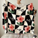 GobekUsa Boho Printed Blanket: Cozy, Multi-Functional, Half-Flannel Shawl, Single/Double Bedspread