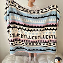 GobekUsa Boho Printed Blanket: Cozy, Multi-Functional, Half-Flannel Shawl, Single/Double Bedspread