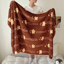 GobekUsa Boho Printed Blanket: Cozy, Multi-Functional, Half-Flannel Shawl, Single/Double Bedspread