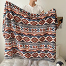 GobekUsa Boho Printed Blanket: Cozy, Multi-Functional, Half-Flannel Shawl, Single/Double Bedspread