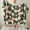 GobekUsa Boho Printed Blanket: Cozy, Multi-Functional, Half-Flannel Shawl, Single/Double Bedspread