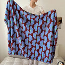 GobekUsa Boho Printed Blanket: Cozy, Multi-Functional, Half-Flannel Shawl, Single/Double Bedspread
