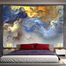 Boho red & gold cloud home tapestry bedroom wall decor by Decorbites