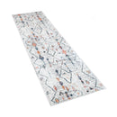 Boho Rug Cream Ethnic Diamond Pattern Modern Ripped Design