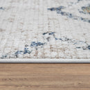 Boho Rug Cream Ethnic Diamond Pattern Unique Design Ripped