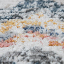 Boho Rug Cream Ethnic Diamond Pattern Unique Design Ripped