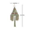 Boho sage green & cream macrame christmas tree wall hanging living room by Decorbites