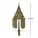 Boho sage green & cream macrame christmas tree wall hanging living room by Decorbites
