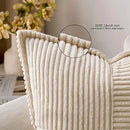 Boho striped pillow covers cream quilted living room decor by Decorbites