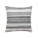 Boho style cotton embroidered pillow cover cream & mustard living room by Decorbites