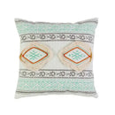 Boho style cotton embroidered pillow cover cream & mustard living room by Decorbites