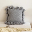 Boho style ivory & pastel cushion cover living room tassel pillow by Decorbites