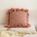 Boho style ivory & pastel cushion cover living room tassel pillow by Decorbites