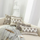 Boho style tufted beige & brown cushion cover living room pillow by Decorbites