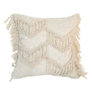Boho style tufted cream cotton cushion cover for living room sofa by Decorbites