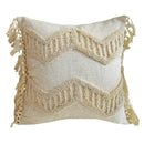 Boho style tufted cream cotton cushion cover for living room sofa by Decorbites