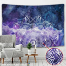 Boho sun moon mandala purple & blue galaxy wall hanging bedroom decor by Decorbites