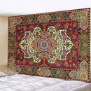 Boho tapestry set in red & gold traditional pattern for bedroom by Decorbites