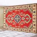 Boho tapestry set in red & gold traditional pattern for bedroom by Decorbites
