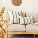 Boho tassel cushion cover beige & gray living room woven pillowcase by Decorbites
