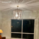 GobekUsa Boho Wooden Beaded Chandelier Lamp for Kitchen/Dining Room/Hallway/Foyer