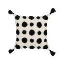 Boho tufted beige & white pillow cover living room tassel decor by Decorbites