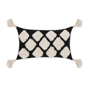 Boho tufted beige & white pillow cover living room tassel decor by Decorbites