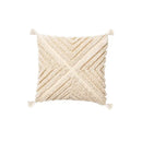 Boho tufted beige & white pillow cover living room tassel decor by Decorbites
