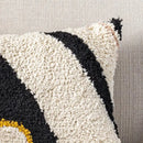 Boho white & black abstract eye pillow cover living room decor by Decorbites