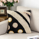 Boho white & black abstract eye pillow cover living room decor by Decorbites