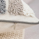 Boho white & gray tufted cushion cover living room throw pillow by Decorbites