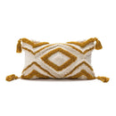 Boho white & gray tufted cushion cover living room throw pillow by Decorbites